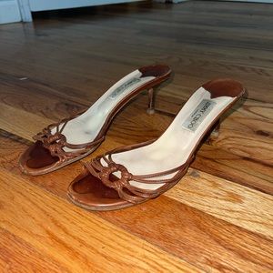 Jimmy Choo tan leather mules